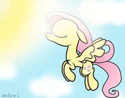 Size: 1900x1500 | Tagged: safe, artist:seedlover1, fluttershy, pegasus, pony, cloud, cloudy, solo