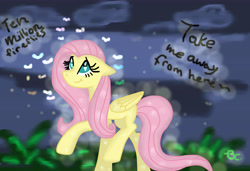 Size: 7000x4784 | Tagged: safe, artist:lynchristina, fluttershy, firefly (insect), insect, pegasus, pony, absurd resolution, solo