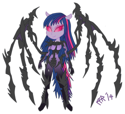 Size: 2293x2094 | Tagged: safe, artist:ekimelrico, derpibooru import, twilight sparkle, changeling, equestria girls, parody, sarah kerrigan, solo, starcraft