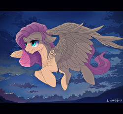 Size: 1500x1393 | Tagged: safe, artist:loukaina, fluttershy, pegasus, pony, female, flying, mare, solo