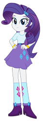 Size: 1500x4231 | Tagged: safe, artist:sketchmcreations, rarity, equestria girls, absurd resolution, boots, bracelet, clothes, commission, hand on hip, looking at you, simple background, skirt, smiling, socks, solo, standing, transparent background