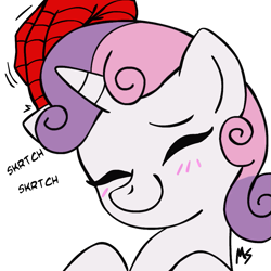 Size: 945x945 | Tagged: safe, artist:megasweet, sweetie belle, filly, solo, spider-man