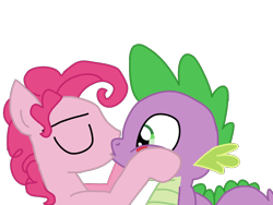 Size: 1024x768 | Tagged: safe, artist:ripped-ntripps, bubble berry, pinkie pie, spike, dragon, earth pony, pony, and then spike was gay, gay, half r63 shipping, kissing, male, pinkiespike, rule 63, shipping, spike gets all the stallions, spubble