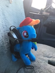 Size: 2448x3264 | Tagged: safe, derpibooru import, rainbow dash, /mlp/, cute, headset, irl, photo, pilot dash, plane, plushie, solo