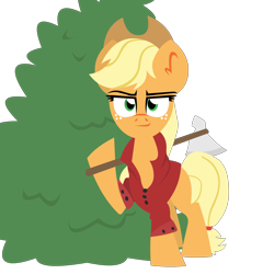 Size: 7500x7500 | Tagged: safe, artist:zvn, applejack, earth pony, pony, absurd resolution, axe, clothes, shirt, solo