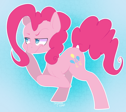 Size: 1280x1138 | Tagged: safe, artist:shyamette, pinkie pie, earth pony, pony, female, mare, pink coat, pink mane, simple background, solo