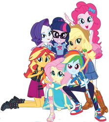 Size: 1825x2048 | Tagged: safe, edit, edited screencap, editor:larryboyfan1996, screencap, applejack, fluttershy, pinkie pie, rainbow dash, rarity, sci-twi, sunset shimmer, twilight sparkle, better together, equestria girls, converse, geode of empathy, geode of fauna, geode of shielding, geode of super speed, geode of super strength, geode of telekinesis, humane five, humane seven, humane six, magical geodes, shoes, sneakers