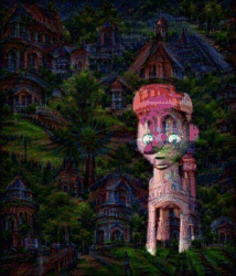 Size: 500x583 | Tagged: safe, pinkie pie, earth pony, pony, animated, deepdream, drugs, lsd, not salmon, op is on drugs, solo, wat