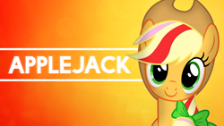 Size: 3840x2160 | Tagged: safe, artist:caliazian, artist:sprakle, applejack, earth pony, pony, looking at you, rainbow power, rainbow power-ified, vector, wallpaper