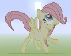 Size: 1280x997 | Tagged: safe, fluttershy, pegasus, pony, female, mare, minecraft, minecraft pixel art, pixel art