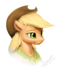 Size: 625x700 | Tagged: safe, artist:assasinmonkey, applejack, anthro, bust, portrait, solo