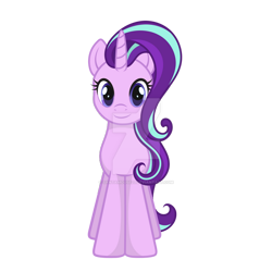 Size: 900x900 | Tagged: safe, artist:santamouse23, starlight glimmer, pony, unicorn, obtrusive watermark, simple background, smiling, solo, transparent background, watermark