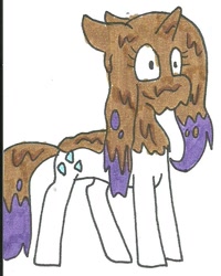 Size: 524x656 | Tagged: safe, artist:cmara, rarity, pony, unicorn, dirty, mud, solo, traditional art