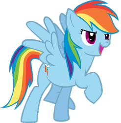 Size: 456x461 | Tagged: safe, artist:naroclie, derpibooru import, rainbow dash, pegasus, pony, female, mare, raised hoof, simple background, solo, transparent background