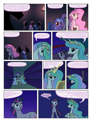 Size: 900x1200 | Tagged: safe, artist:arofatamahn, princess celestia, princess luna, twilight sparkle, alicorn, pony, comic:the night the magic died, comic