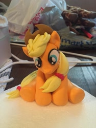 Size: 2448x3264 | Tagged: safe, applejack, cake, edible, fondant, irl, photo, sitting