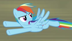 Size: 1920x1080 | Tagged: safe, derpibooru import, screencap, rainbow dash, pegasus, pony, daring doubt, solo