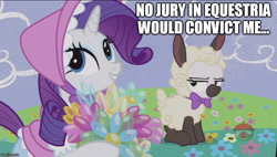 Size: 880x500 | Tagged: safe, edit, edited screencap, screencap, rarity, sweetie belle, pony, unicorn, forever filly, meme, sheepie belle, sweetie belle is not amused