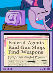 Size: 438x600 | Tagged: safe, derpibooru import, twilight sparkle, exploitable meme, facehoof, meme, newspaper, obligatory pony, tv meme