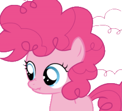 Size: 975x887 | Tagged: safe, artist:camtwosix, pinkie pie, earth pony, pony, animated, filly, messy mane, scrunchy face, simple background, solo, transparent background, vibrating