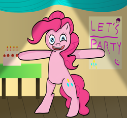 Size: 2700x2500 | Tagged: safe, artist:djneonjellyfish, pinkie pie, earth pony, pony, bipedal, solo