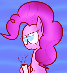 Size: 1207x1311 | Tagged: safe, artist:mr-degration, pinkie pie, earth pony, pony, coffee, solo, tired