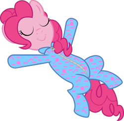 Size: 1058x1033 | Tagged: safe, artist:spellboundcanvas, pinkie pie, earth pony, pony, clothes, footed sleeper, pajamas, sleeping, solo