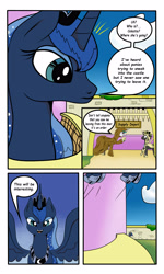 Size: 3000x5000 | Tagged: safe, artist:astroanimations, discord, princess celestia, princess luna, alicorn, butterfly, pony, comic:celestia's yearning, absurd resolution, canterlot, cloak, clothes, comic, royal guard