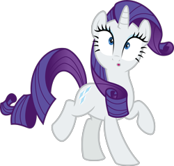 Size: 6687x6400 | Tagged: safe, artist:parclytaxel, derpibooru exclusive, rarity, pony, unicorn, made in manehattan, .svg available, :o, absurd resolution, booty call, female, glowing cutie mark, mare, open mouth, raised hoof, raised leg, simple background, solo, transparent background, vector, wide eyes