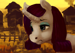 Size: 1754x1240 | Tagged: safe, artist:toisanemoif, rarity, pony, unicorn, solo, sunset