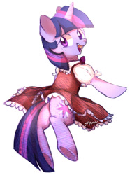 Size: 573x757 | Tagged: safe, artist:sion, derpibooru import, twilight sparkle, clothes, dress, solo