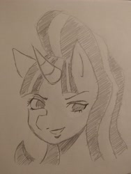 Size: 3024x4032 | Tagged: safe, artist:tsu_doremi, starlight glimmer, pony, unicorn, evil starlight, pencil drawing, traditional art, traditional drawing