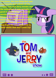 Size: 479x659 | Tagged: safe, derpibooru import, twilight sparkle, angry, cartoon network, exploitable meme, meme, obligatory pony, the tom and jerry show, tom and jerry, tv meme