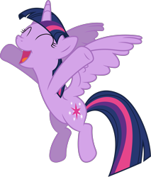 Size: 5060x5930 | Tagged: safe, artist:90sigma, derpibooru import, twilight sparkle, twilight sparkle (alicorn), alicorn, pony, testing testing 1-2-3, absurd resolution, cheering, cute, cutie mark, eyes closed, female, happy, mare, open mouth, simple background, solo, spread wings, transparent background, twiabetes, vector, wings