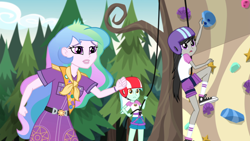 Size: 1920x1080 | Tagged: safe, screencap, lyra heartstrings, octavia melody, princess celestia, principal celestia, equestria girls, legend of everfree, climbing harness, climbing wall, clothes, converse, rock climbing, shoes, sneakers