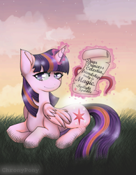 Size: 1280x1643 | Tagged: safe, artist:queensmil3y, derpibooru import, twilight sparkle, twilight sparkle (alicorn), alicorn, pony, female, mare, scroll, solo