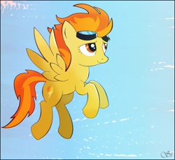 Size: 1200x1100 | Tagged: safe, derpibooru import, spitfire, pegasus, pony, female, mare, solo, two toned mane, wings, yellow coat