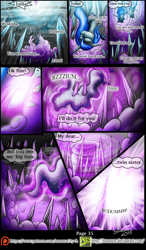 Size: 1200x2054 | Tagged: safe, artist:bonaxor, princess celestia, princess luna, oc, oc:dream, alicorn, pony, comic:corruption, comic, crystal, falling, magic