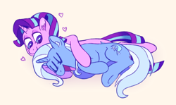 Size: 640x381 | Tagged: safe, artist:fwipfwop, starlight glimmer, trixie, pony, unicorn, cute, diatrixes, female, glimmerbetes, lesbian, shipping, startrix