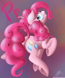 Size: 2500x3000 | Tagged: safe, artist:pajama-ham, pinkie pie, earth pony, pony, dock, looking back, plot, solo, underhoof