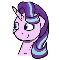 Size: 3000x3000 | Tagged: safe, artist:jellysiek, artist:jellyys, starlight glimmer, pony, unicorn, bust, high res, simple background, smiling, solo, white background