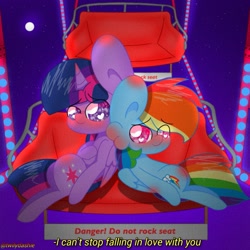 Size: 1279x1279 | Tagged: safe, artist:twilydashie, derpibooru import, rainbow dash, twilight sparkle, twilight sparkle (alicorn), alicorn, pegasus, pony, blushing, female, heart eyes, lesbian, shipping, twidash, wingding eyes