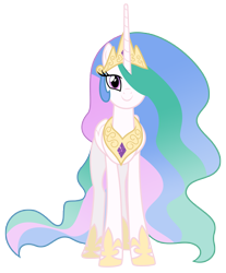 Size: 6059x7318 | Tagged: safe, artist:estories, princess celestia, alicorn, pony, absurd resolution, c:, cute, cutelestia, female, hair over one eye, looking at you, mare, simple background, smiling, solo, transparent background, vector