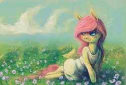 Size: 2841x1906 | Tagged: safe, artist:sharpieboss, fluttershy, pegasus, pony, clothes, dress, solo