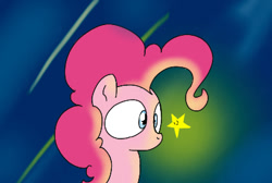 Size: 413x277 | Tagged: safe, artist:dambitail, pinkie pie, earth pony, pony, female, mare, pink coat, pink mane, solo, stars