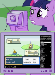 Size: 562x769 | Tagged: safe, derpibooru import, twilight sparkle, exploitable meme, feebas, meme, obligatory pony, pokémon, surskit, tv meme, twitch plays pokémon, wat