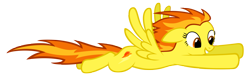 Size: 6000x1900 | Tagged: safe, artist:stabzor, derpibooru import, spitfire, flying, simple background, solo, spread wings, transparent background, vector, windswept mane