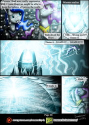 Size: 1200x1688 | Tagged: safe, artist:bonaxor, princess celestia, princess luna, alicorn, pony, comic:corruption, comic, crystal heart, snow