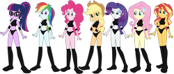 Size: 3822x1640 | Tagged: safe, artist:invisibleink, artist:marcusvanngriffin, applejack, fluttershy, pinkie pie, rainbow dash, rarity, sci-twi, sunset shimmer, twilight sparkle, equestria girls, belly button, boots, clothes, cowboy hat, elbow pads, female, glasses, hat, humane five, humane seven, humane six, knee pads, midriff, shoes, simple background, sports, sports bra, sports panties, transparent background, vector, wrestler, wrestling