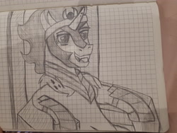 Size: 4608x3456 | Tagged: safe, artist:katya, derpibooru import, king sombra, pony, the beginning of the end, graph paper, pencil drawing, scene interpretation, stupid sexy sombra, traditional art